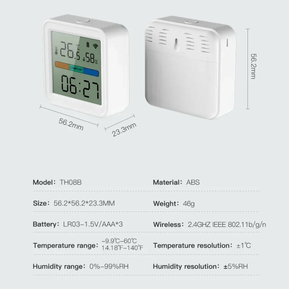 WiFi Temperature Humidity Sensor Smart Life Backlight Hygrometer Thermometer Sensor