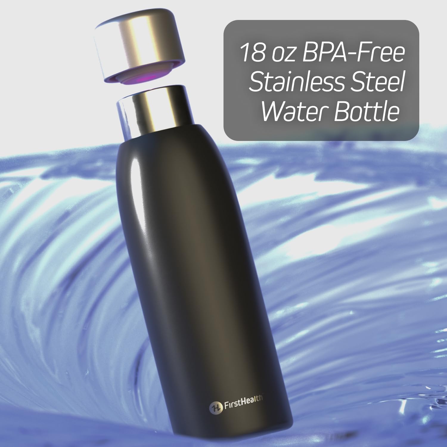 Self-Cleaning Insulated Stainless Steel UV Water Bottle