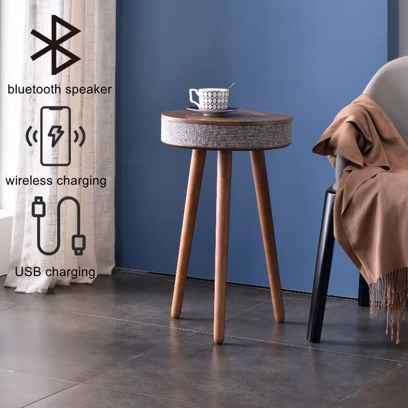 Home Theater HIFI Bluetooth Speaker Wireless Charging Subwoofer Small Round Table